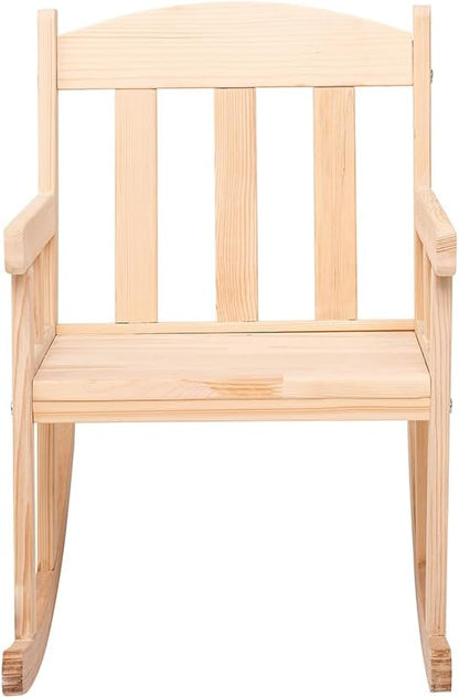 Mini Wooden Rocking Chair for Kids Ages 3-6, Solid Hardwood Rocking Seat with Smooth Rocking Motion, Lightweight & Durable Toddler Rocker