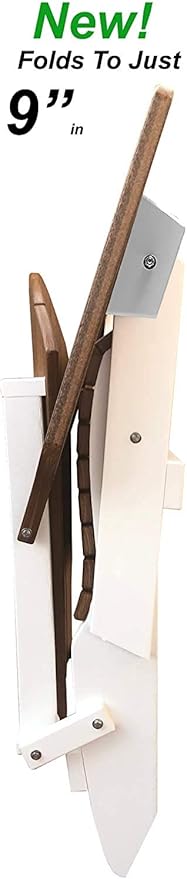 DuraWeather Poly® Classic King Size Folding Adirondack Chair (Antique Mahogany on White)