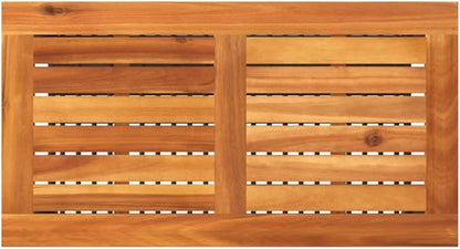 Outdoor Garden Coffee Table, Synthetic Poly Rattan Rectangular Side Table, Modern Patio Furniture for Balcony, Yard, Deck, Black and Brown, 27.6 x 15 x 16.5 Inches