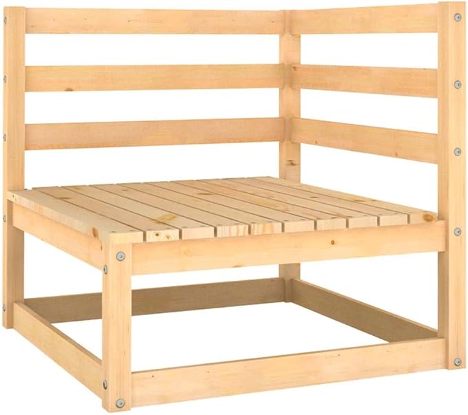 Gray Solid Pine Wood 2-Seater Sofa with Medium Modular Design and Weather-Resistant Polyester Cushions for Outdoor Patio Garden Terrace
