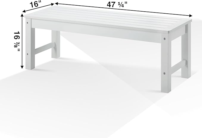 Psilvam Outdoor Bench, Two Person Poly Lumber Porch Bench, Weatherproof Garden Bench That Never Rot and Fade - Photo 3