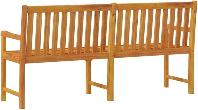 70.9" Acacia Wood Garden Bench, Outdoor Seating for 3, Rustic Brown Patio Furniture, Long Front Porch Seating, UV Treated, Weather-Resistant for Backyard, Terrace, and Park