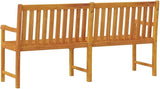 70.9" Acacia Wood Garden Bench, Outdoor Seating for 3, Rustic Brown Patio Furniture, Long Front Porch Seating - Photo 6