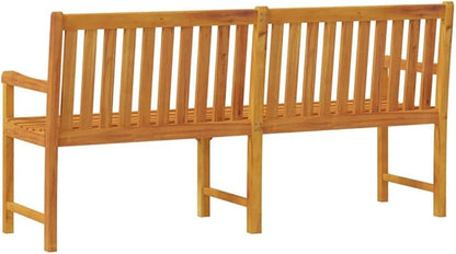 70.9" Acacia Wood Garden Bench, Outdoor Seating for 3, Rustic Brown Patio Furniture, Long Front Porch Seating, UV Treated, Weather-Resistant for Backyard, Terrace, and Park