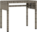 Patio Sun Lounger with Canopy and Table, Adjustable Gray PE Rattan Outdoor Chaise Lounge for Garden Balcony - Photo 7