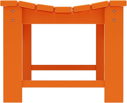 Costaelm Outdoor Benches Weatherproof, All Weather Resistant Park Bench Poly Lumber Backless Garden Bench Seat for Entryway Front Porch, Orange