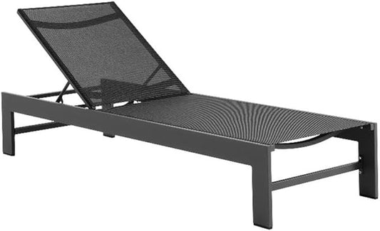 Modway Tahoe Outdoor Chaise with Sunbathing Textilence in Gray