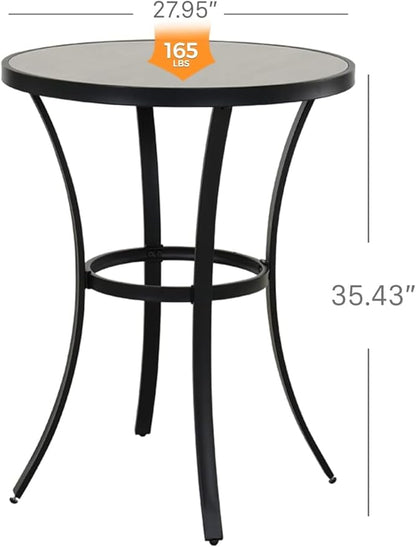 Grand patio Counter Height Bar Table, 35.5” Outdoor Weather-Resistant Round Dining Table