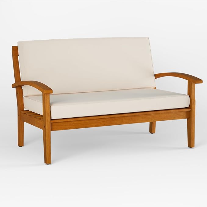 IDZO Laurent 800lbs Capacity Acacia Outdoor Loveseat, FSC Certified 2 Seater Patio Sofa with 3.9in Thick Cushions - Photo 8