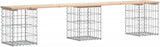 Solid Pine Wood Garden Bench with Chic Gabion Base for Outdoor Seating - Photo 3