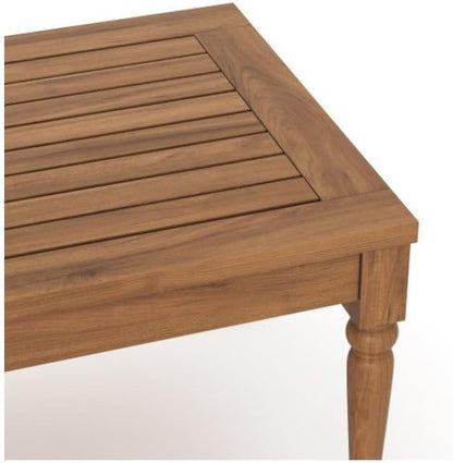 Brown Solid Wood Coffee Table for Patio, Rectangular Coffee Table with Timeless Design for Garden, Deck, or Outdoor Seating Areas
