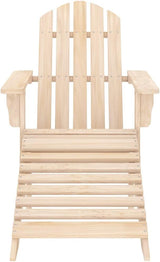 Solid Fir Wood Adirondack Chair Set with Ottoman and Side Table Outdoor Patio Furniture for Garden Balcony Porch - Photo 6