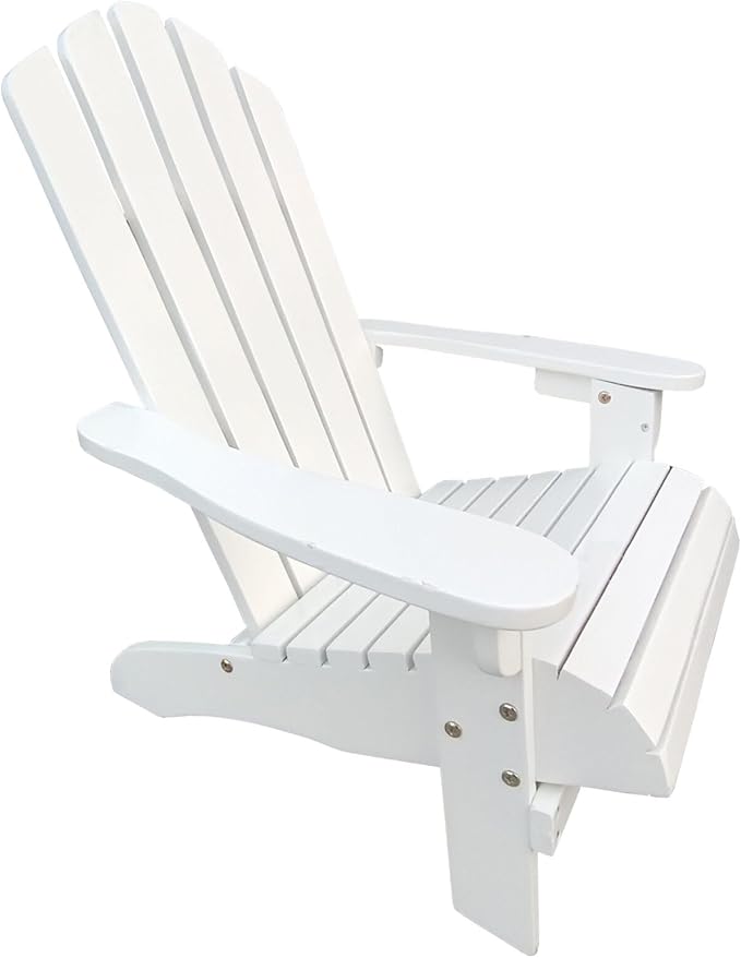 Wood Children Adirondack Chair,Ergonomic All-Weather Adirondack Chairs,Durable Patio Lounge Chair for Outdoor,Garden,Lawn,Indoor,White
