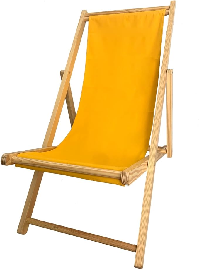 TBACW Patio Lounge Chair Replacement Canvas 47" L x 17" W - Beach Sling Chair Fabric, Indoor Outdoor Use - No Wooden Frame (Yellow)