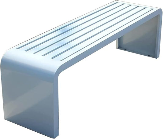 Waterproof Outdoor Garden Bench, Steel Frame Outdoor Bench, Metal Garden Bench 100/120/150/180cm, 500 LBS Weight Capacity, for Park Yard Patio Deck Lawn (Color : White, Size : 70x15x18inch)