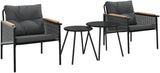 Outdoor Balcony Furniture Set, 2-Piece Patio Chairs with Cushions, Modern Metal Bistro Set for Backyard, Garden, Terrace - Photo 2