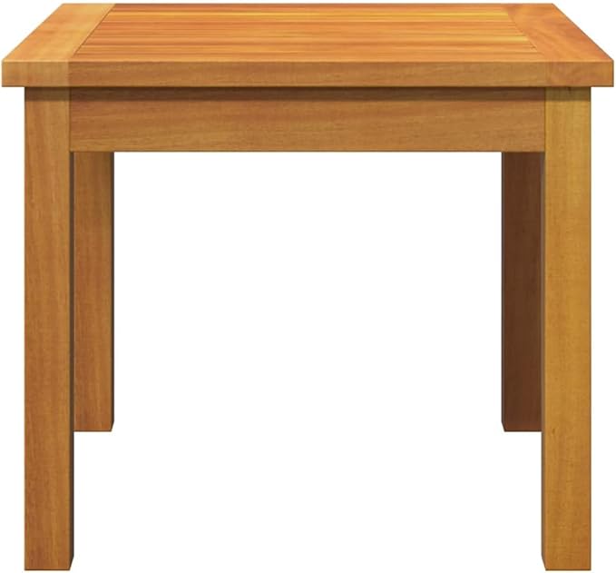 18" Acacia Wood Square Side Table, Natural Oil Finish, Sturdy Post Legs, Easy Assembly, Patio/Garden/Balcony - Photo 6