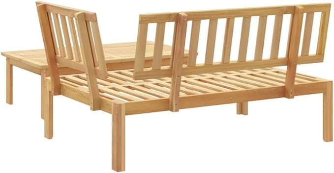 Pallet Sofa Set Natural Wood Solid Acacia Wood Outdoor Couch Sofa for Courtyard Garden 52.4x36.2x27.2 in
