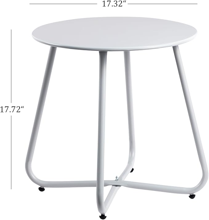 HollyHOME Round Metal Side Table, Rust-Resistant Patio Small Plant Stand - Photo 3