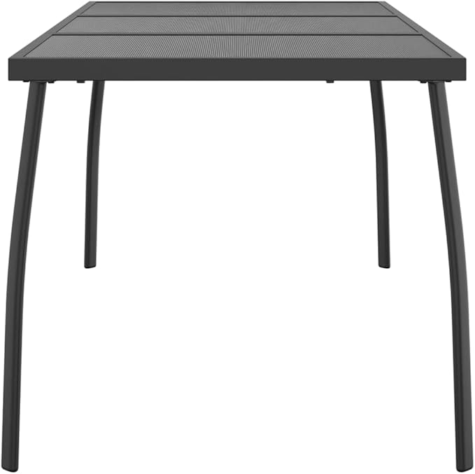 Patio Table Anthracite 65"x31.5"x28.3" Steel Mesh Outdoor Furniture Table - Photo 5