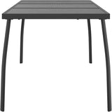 Patio Table Anthracite 65"x31.5"x28.3" Steel Mesh Outdoor Furniture Table - Photo 5