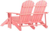 2-Seater Adirondack Chair with Detachable Ottomans, Solid Fir Wood Outdoor Patio Loveseat - Photo 5