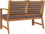 Dark Grey Solid Acacia Wood Garden Bench 45.1 Inch Durable Outdoor Seating for Patio and Balcony - Photo 6