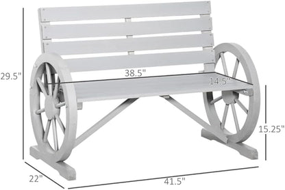 Porch Patio Bench, Outdoor Bench Chair, 41.5" L Porch Patio Bench, Outdoor Garden Bench Patio Park Bench Patio Seating Sturdy Patio Bench Porch Bench Furniture Chair Seat for Outside, Fir Wood -Gray