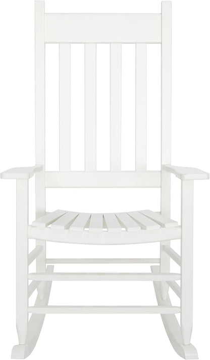 HOMESTEAD Wooden Rocking Chair for Indoor and Outdoor, FSC Acacia Wood, Supports up to 250 LB (White)