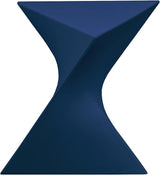 LeisureMod 15.75" Navy Blue Stackable Side Table - Weather-Resistant Plastic Triangular Accent End Table for Indoor & - Photo 1