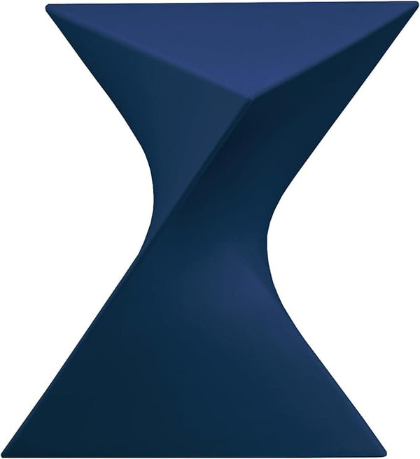 LeisureMod 15.75" Navy Blue Stackable Side Table - Weather-Resistant Plastic Triangular Accent End Table for Indoor & - Photo 1