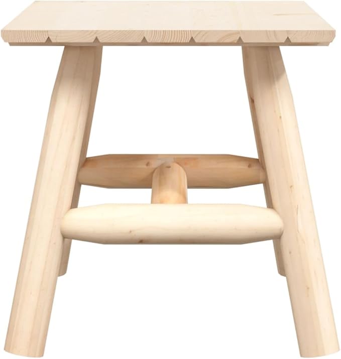 Solid Spruce Wood Square Side Table for Outdoor Garden Balcony Use, 4-Piece Set, Natural Wood Finish - Photo 4