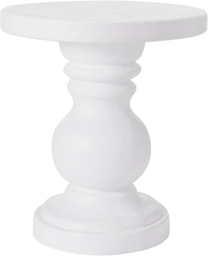 Christopher Knight Home Madeline 22" H Lightweight Concrete Outdoor Side Table, Patio End Table with Round Top, MGO Outdoor Coffee Table, No Assembly Garden Plant Stand Indoor, White