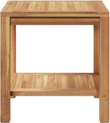 Brown Teak Wood Outdoor Coffee Table 17.7 x 17.7 in Modern Small Patio Table with Hidden Storage for Garden Balcony - Photo 6