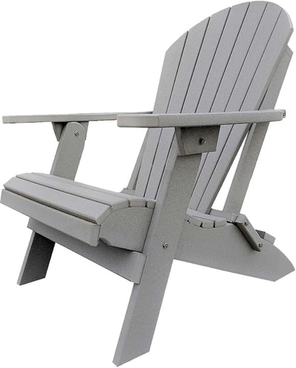 DuraWeather Poly® Classic King Size Folding Adirondack Chair (Cottage Grey)