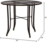 International Caravan 657100-OG-165262-O-852747 Iron Outdoor Patio Dining Table, 40", Matte Brown - Photo 2