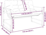 Garden Bench Anthracite, Black Powder-Coated Steel, Textilene Park Bench Patio for Outdoor Garden - Photo 2