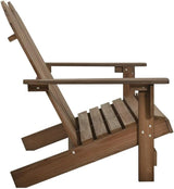 2-Seater Patio Adirondack Chair Solid Wood Fir Brown Outdoor Furniture Ergonomic Lounge Chair for Garden, Patio - Photo 4
