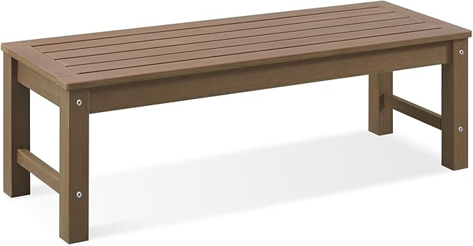 Psilvam Knight Bench, Two Person Outdoor Poly Lumber Patio Backless Bench - Photo 1