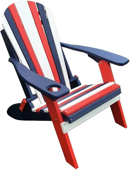 Furniture Barn USA Poly Folding Adirondack Chair, Patriotic