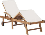 Sun Loungers with Cushions 2 pcs Solid Teak Wood Cream Patio Chairs Outdoor Furniture Outdoor Chairs Suitable for - Photo 7