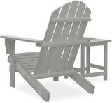 Grey Solid Fir Wood Large Ergonomic Garden Chair and Table Combo with Smooth Matte Finish for Outdoor Relaxation Patio - Photo 4