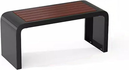 Front Porch Benches Outdoor, Metal Garden Bench, Metal Frame, Solid and Reliable, for Porch, Patio, Backyard(Black,100cm)