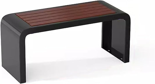 Front Porch Benches Outdoor, Metal Garden Bench, Metal Frame, Solid and Reliable, for Porch, Patio, Backyard(Black,100cm)