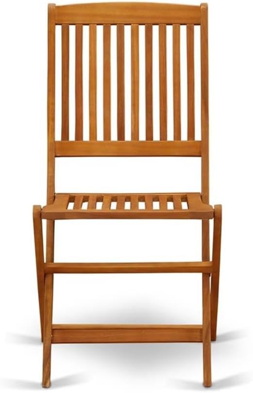 East West Furniture BCMCWNA Cameron Foldable Patio Dining Chairs - Acacia Wood, Set of 2, Natural Oil