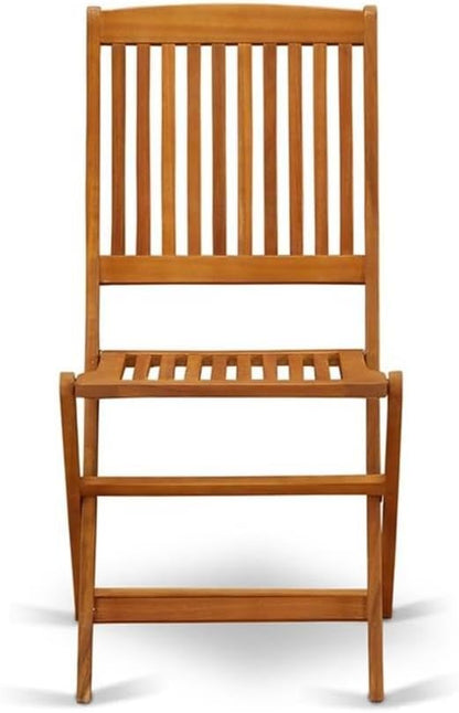 East West Furniture BCMCWNA Cameron Foldable Patio Dining Chairs - Acacia Wood, Set of 2, Natural Oil