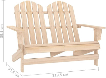 2-Seater Patio Adirondack Chair Solid Wood Fir, Suitable for patios, Gardens, Balconies