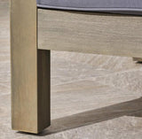 roomfitters Outdoor X-Back Loveseat with Acacia Wood Frame and Weather-Resistant Cushions, Dark Grey - Photo 7