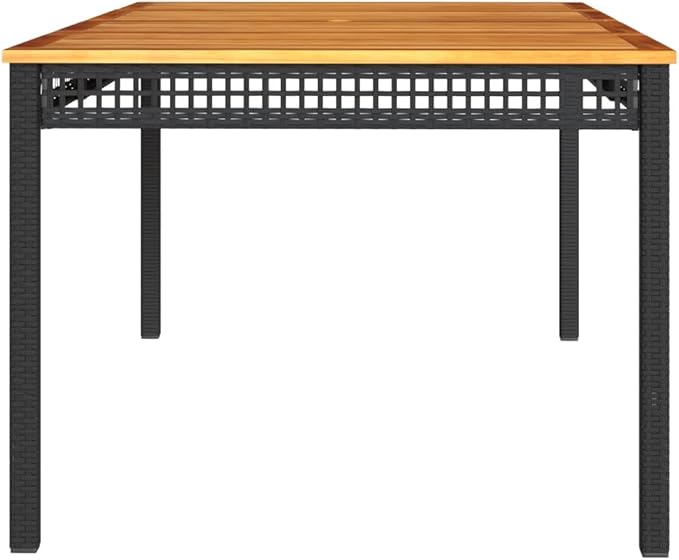 Outdoor Dining Table, 71 Inch Rectangular Patio Table with Synthetic Poly Rattan and Sturdy Frame - Photo 6