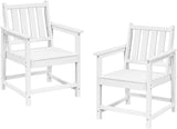 Patio Dining Chair Set of 2, HDPE Outdoor Dining Chair, Ergonomic HDPE Dining Chairs with Deep Seating - Photo 1